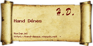 Hand Dénes névjegykártya